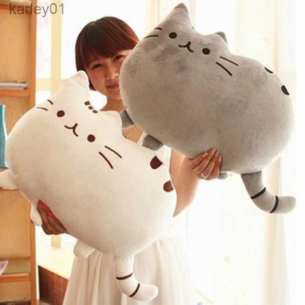 Stuffed Plush Animals 40*30cm Kaii Cat Pillow With Zipper Only Skin Without PP Cotton Biscuits Animal Doll Toys Big Cushion Cover Peluche Gift YQ240218