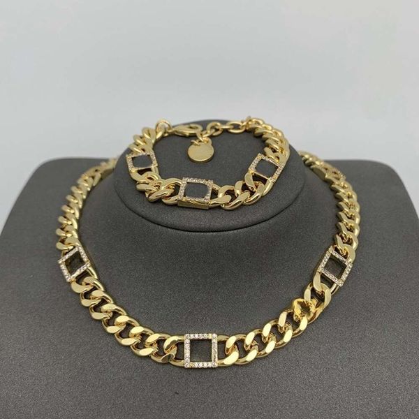 Marca de moda jóias colar carta colar feminino sentido avançado pulseira estilo hip hop moda transmissão ao vivo jóias