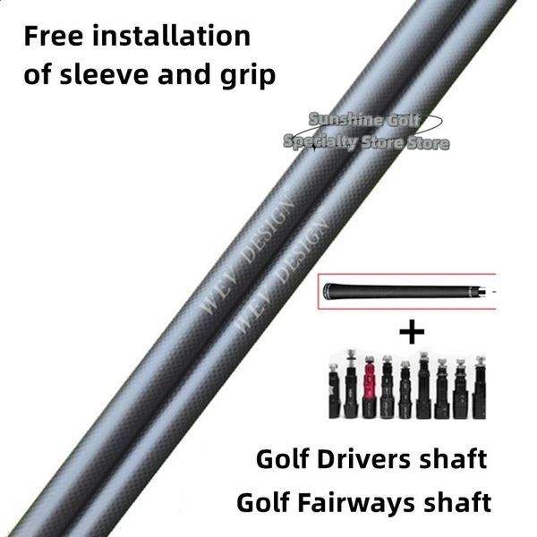 Asta per driver da golf WEV 1K Tecnologia originale in fibra di carbonio Asta in grafite RS Flex Asta in legno Manicotto e impugnatura per assemblaggio gratuito 240124