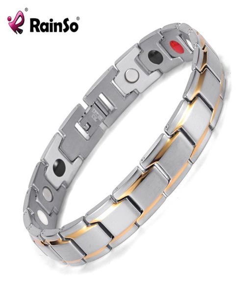 Rainso Edelstahl-Bio-Energie-Armband, modisch, Gesundheit, FIR-Armreif, magnetischer Schmuck, Armbänder, Hologramm-Armband5034448