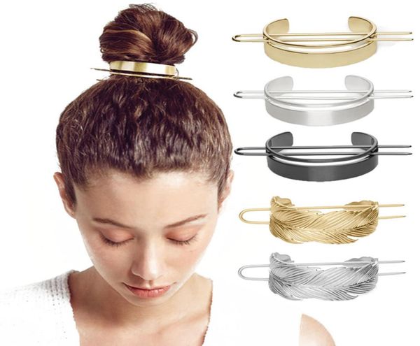 Perni superiori rotondi in lega Porta-panino minimalista Cage Stick Accessori per ragazza Gioielli per capelli5363416