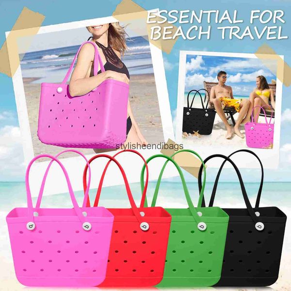 Totes 38/48 cm Gummi-Strandtaschen EVA mit Loch, wasserdicht, sanddicht, langlebig, offene Silikon-Tragetasche für Outdoor-Strand-Pool-SportartenH24218