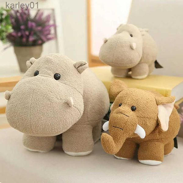 Animais de pelúcia 20cm brinquedo hipopótamo bonito grande orelha elefante boneca brinquedos para meninos lifelike casa decoração presente aniversário meninas yq240218