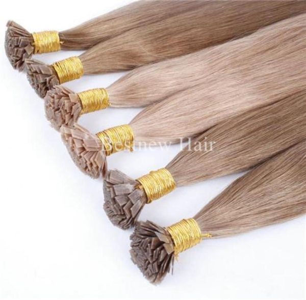 LUMMY Cheratina Capelli a Punta Piatta Estensioni dei capelli pre incollate 100g 18quot20quot22quot 1gs INDIAN REMY Estensione dei capelli a punta piatta9421076