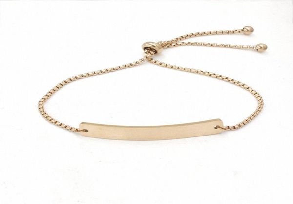 Bracciale con barra vuota in acciaio inossidabile SilverGoldRosegold Bracciale con targhetta personalizzata per braccialetti interi regolabili in oro per bambini8877845