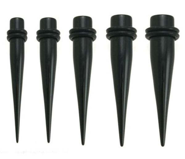 Черные УФ-акриловые растягивающие уши конусы-расширители, пробки для туннельного пирсинга, комплект ювелирных изделий, измерительные приборы, объемные 1610 мм, серьги, рекламные Ho3090656