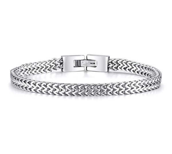 Gliederkette Bali Fuchsschwanz Armband Edelstahl Silber Farbe für Männer Doppelglieder Brazalete 83 Zoll 77 Zoll Ehemänner Geschenke1018516