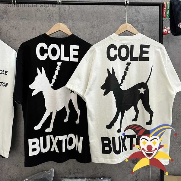 Erkek Tişörtler Cole Buxton Köpek Baskı T-Shirt Erkek Kadın Tee Büyük Boy Kısa Kollu Kumaş Üstler T240218