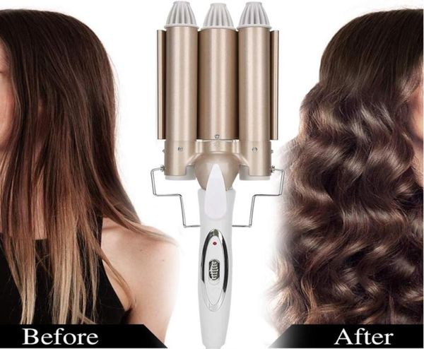 Ferro de ondulação 3 barril ferro de ondulação 1 polegada osciladores de cabelo temperatura ajustável curling varinha pinças friso bolha estilo tool5760203