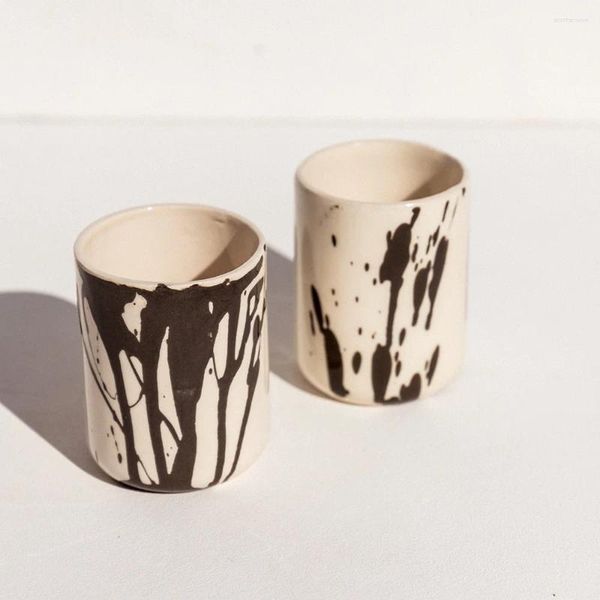 Tazze In ceramica dipinta a mano Zebra Pentola per acqua Tazza da tè Schizzata Pittura a inchiostro Bere caffè da ufficio