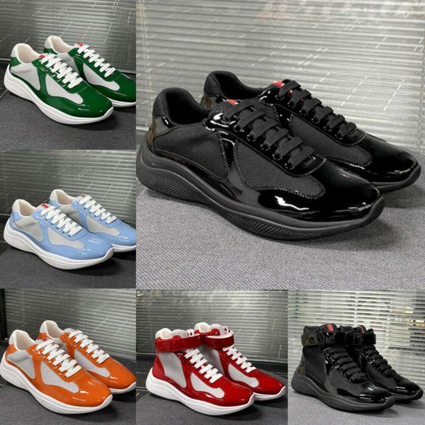 2024 America Cup XL Low Top Sneakers Casual Runner Sapatos Esportivos Homens Mulheres Borracha Sole Tecido Patent Leather Trainer com Caixa Tamanho 36-47 NO53