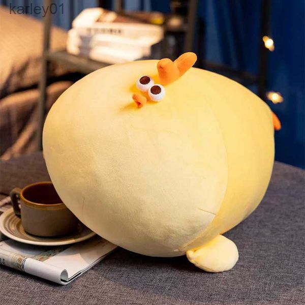 Gefüllte Plüschtiere Squishy Yellow Chick Doll Fatty Soft Chicken Animal Toy Elastic Pillow Kuscheliges Baby Tröstendes Geburtstagsgeschenk YQ240218