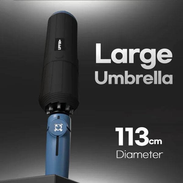 Moda guarda-chuva automático bloqueio uv grande dobrável guarda-sol para homens mulheres guarda-sol à prova de vento forte 240122