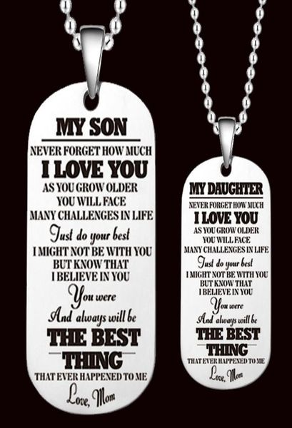 NPKDS „To My Son“, einzigartige Designer-Halskette für Herren, Militär-Armee-Stil, Edelstahl, Hundekette, Herren-Anhänger-Halskette, Zubehör2036380