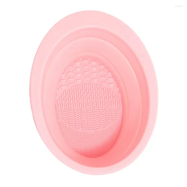 Pennelli per trucco Pennello Scrub Pad Ciotola pieghevole in silicone Tappetino per pulizia di bellezza Accessori Piastra per utensili Scrubber Gel di silice