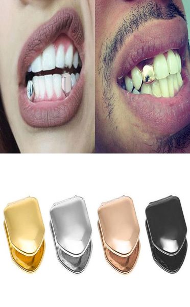 Zahnspange Einzelner Metallzahn Grillz Gold Silber Farbe Dental Grillz Oben Unten Hiphop Zahnkappen Körperschmuck für Frauen Männer Mode V1973972