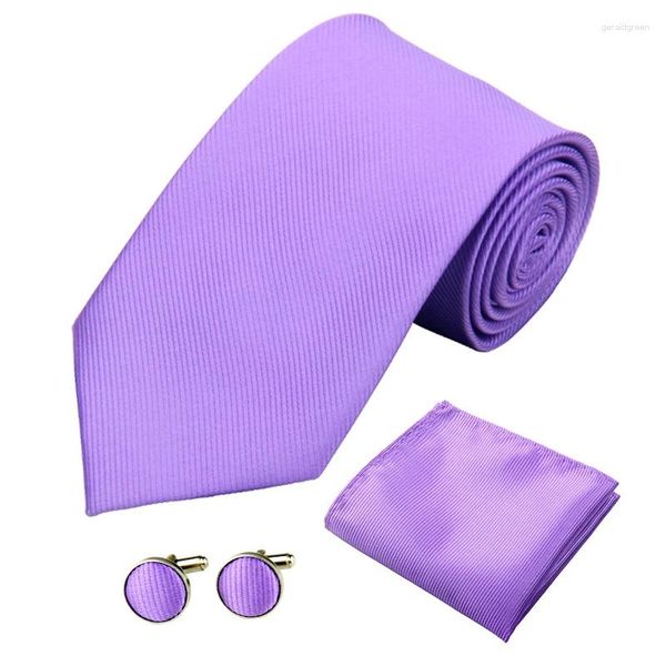 Gravatas borboleta moda masculina conjunto de gravata para homens mulheres 8cm/3.15in casamento seda sólida listrado preto vermelho acessórios abotoaduras lenço gravata