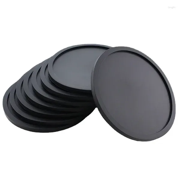 Tapetes de mesa de silicone para beber, copo de café, tapete redondo com suporte para jarra, pinças, acessórios de mesa