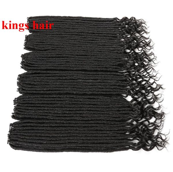 Faux Locs Curly Ends Crochet Braids Hair 20quot 18strandpack Langes und mittleres Crochet Synthetic Braiding Hair5205579