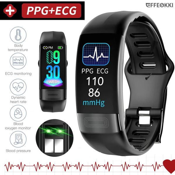 EKG PPG Spo2 Orologio intelligente da polso Salute ECC Fitness Tracker per uomo Donna Calorie Pressione sanguigna Smartwatch 240127