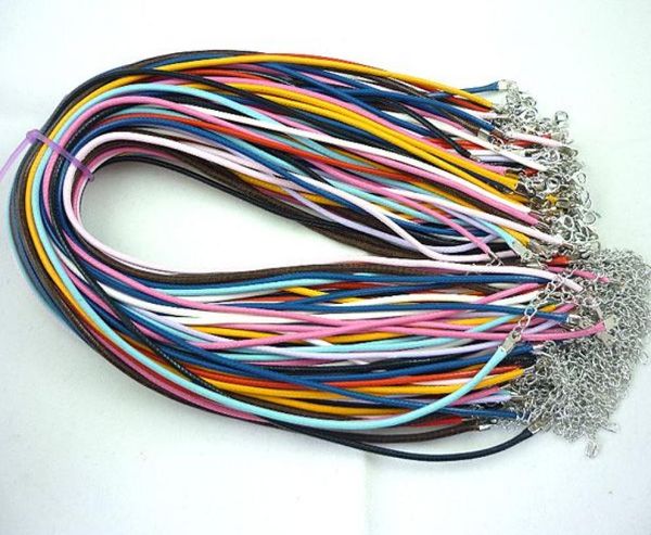 100 peças cores misturadas diy cordão de cera coreano colar de couro 2mm acessórios de joias descobertas 3644975