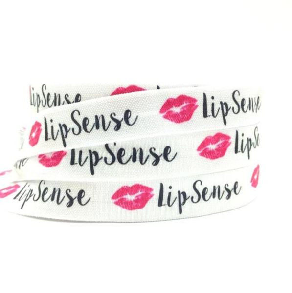 5 8 Lip Sense Print Dobre Elástico Lábios Inteiros Impresso FOE Fita Elástica Fita Webbing para Meninas Pony Tail Holder Hair Tie Brace7502726