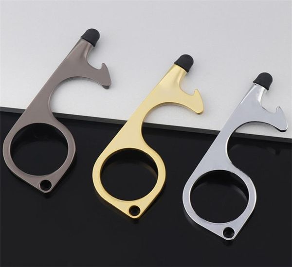 3 colori di sicurezza in metallo Touchless Apriporta Stilo Chiave Gancio Mani in metallo Maniglia per porta Apriporta Portachiavi con testa in silicone T19548547