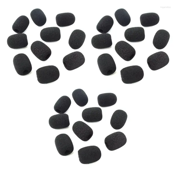 Microfones 300pcs Microfone Headset Grill Windshield Esponja Espuma Preto Mic Capa 30mm x 8mm