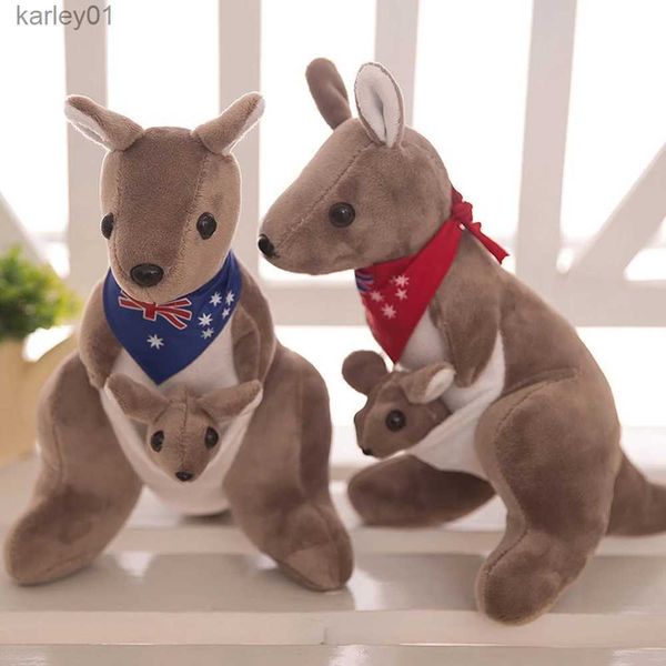 Мягкие плюшевые животные 28 см, австралийская игрушка-кенгуру, детская креативная милая кукла для матери и ребенка, праздничный подарок на детский день рождения, Рождество YQ240218
