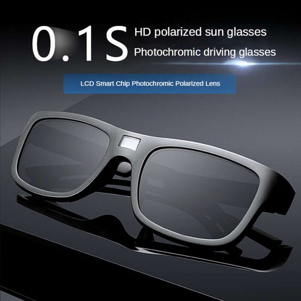 Солнцезащитные очки ZHIYI, брендовые очки-хамелеоны, 0,1 секунды, ЖК-дисплей, компьютерный чип, фотохромные поляризационные линзы, солнцезащитные очки для вождения для мужчин