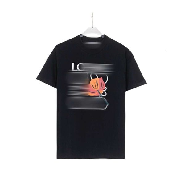 Loewee designer camiseta de alta qualidade masculina t-shirts início da primavera manga curta homens e mulheres peito grande mistério fluxo solto