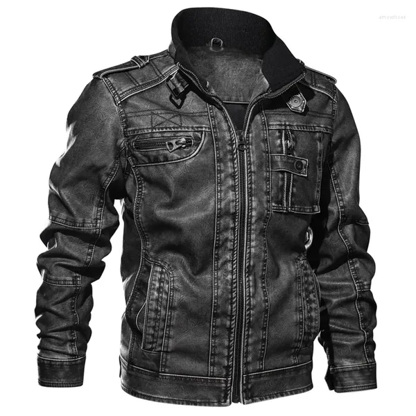 Herrenjacken 6XL 7XL Herbst Winter Pilot Lederjacke Männer Casual Slim Fit Windjacke Motorrad Taktische Männliche Faux Mäntel