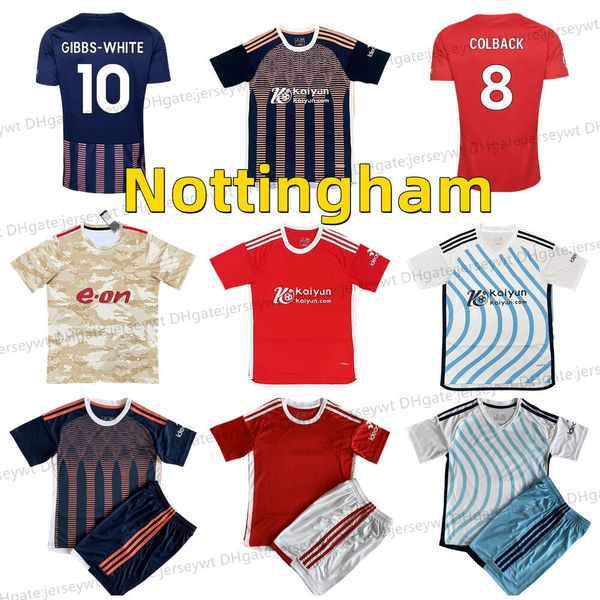 Nottingham 23 24 Jersey de futebol GRABBAN Johnson Surridge Homens crianças Florestas Awoniyi AMEOBI MIGHTEN Zinckernagel LINGARD Camisa de futebol maillot de foot kits treino