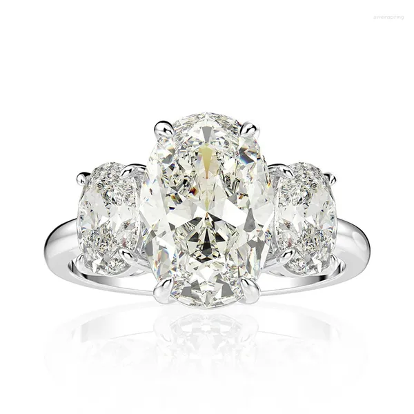 Anelli a grappolo Acquista diamanti con pietre preziose ad alto contenuto di carbonio per le donne Regali di gioielleria raffinata per matrimoni in argento sterling 925 reali