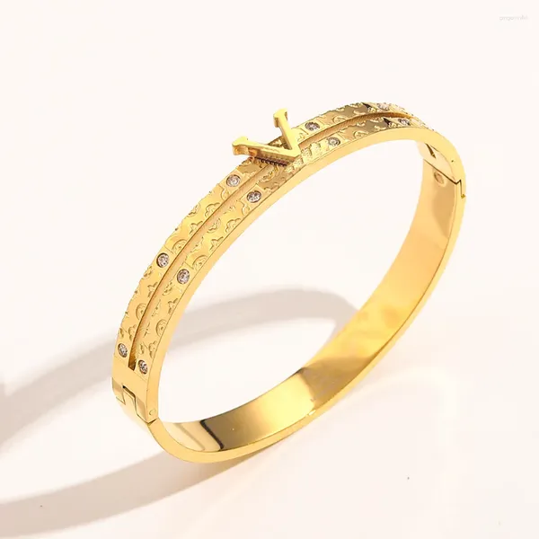Braccialetti stile braccialetto Gioielli di design di lusso da donna Braccialetti regalo d'amore perfetto in acciaio inossidabile placcato oro 18 carati