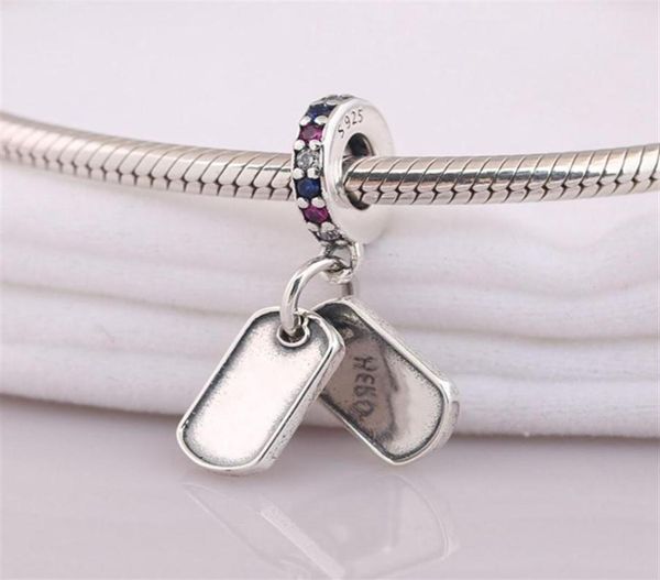 I ciondoli penzolano originali in argento sterling 925 adatti al braccialetto di gioielli stile fai da te Hero Dog Tag 797659CZRMX H826173201339