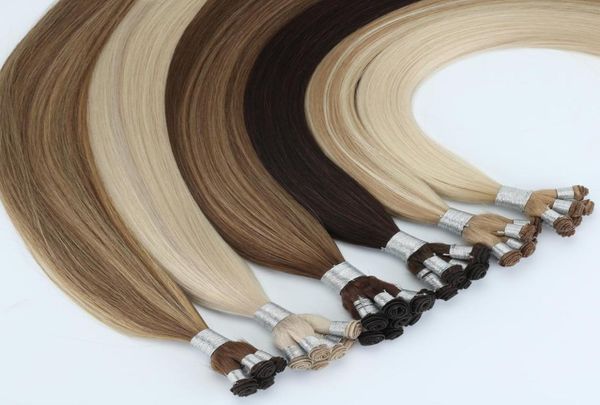 Capelli russi con cuticole allineate estensioni dei capelli con trama legata a mano 8 pezzi 100 grammi5693863