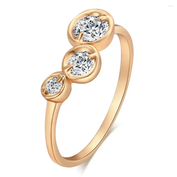 Cluster Ringe Stilvolle Mode Frauen Ring Finger Schmuck Gold Farbe Strass Kristall Opal Größe Bands Top Qualität Großhandel