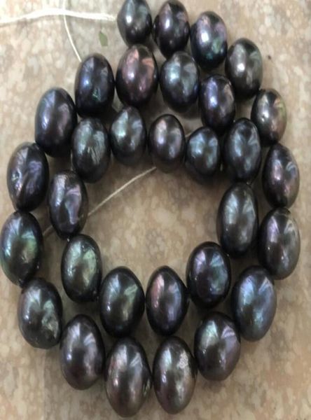 Nuovi gioielli con perle fini, splendida collana di perle tahitiane nere verdi rosse da 1314 mm da 18 pollici2181545