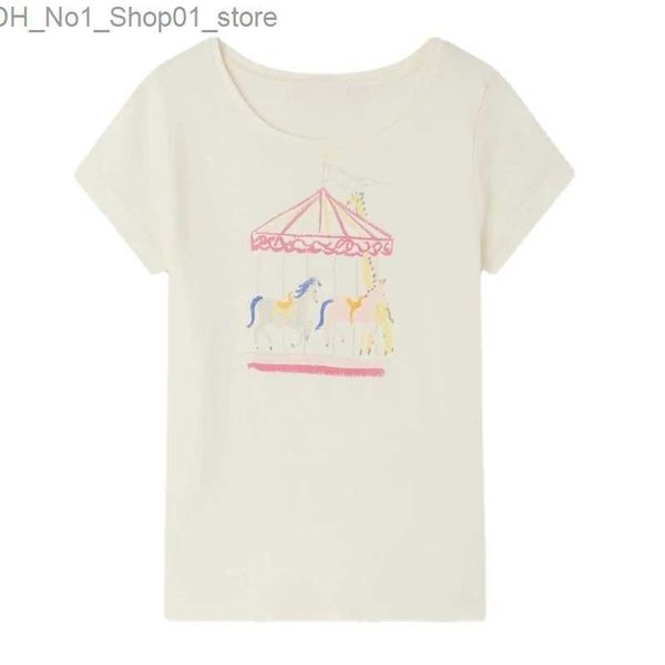 T-Shirts 2024 Frühjahr/Sommer Baumwoll-T-Shirts für Jungen und Mädchen BP Kinder Weißes Oberteil Q240218