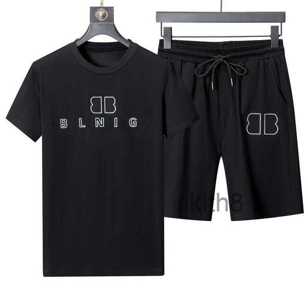 Tute da uomo firmate T-shirt Pantaloncini Set per donna Lettere Ricamo Estate Casual Manica corta Morbida e spessa Maglietta Streetwear Tuta da ginnastica 2 Pezzi/set LXFS