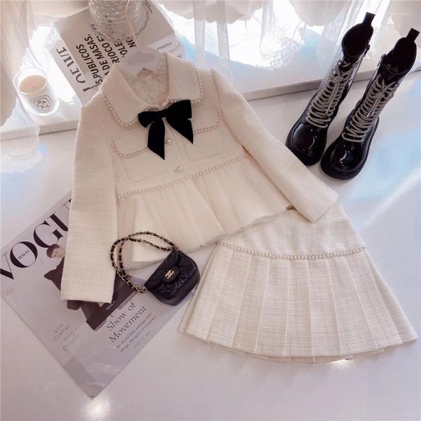 Set di abbigliamento Set di vestiti per ragazza Abiti primaverili autunnali Stile di moda Ragazze Baby Natale Principessa Tutu Gonna Camicia Due pezzi