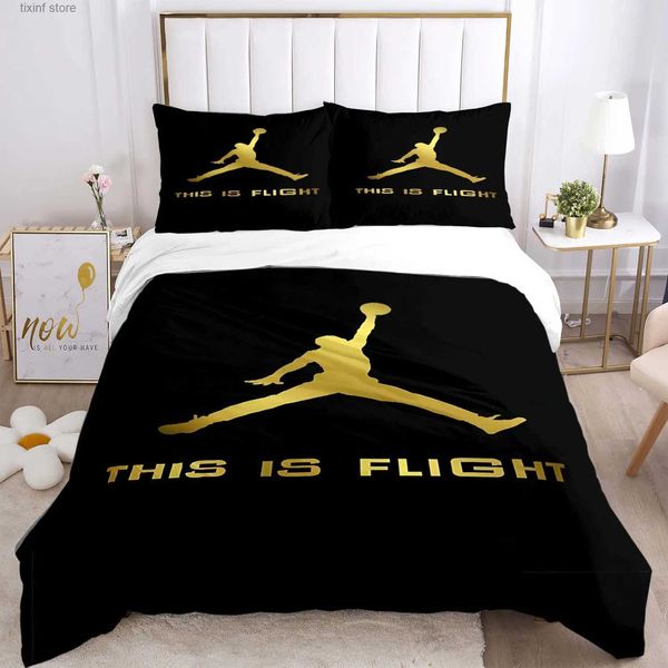 Set di biancheria da letto Giocatore di basket stampato in 3D Queen Set di biancheria da letto personalizzato per ragazzo set di biancheria da letto di lusso Copripiumino T240218