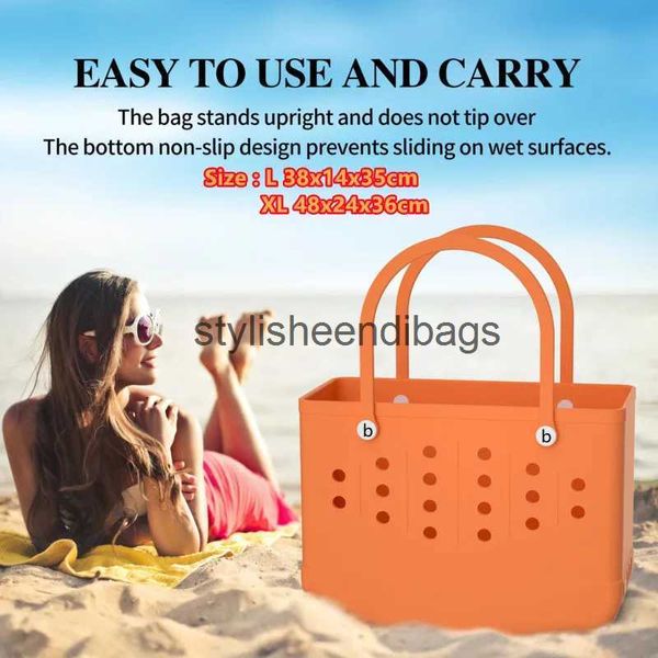 Totes Extra große Strandtasche Sommer EVA Korb Frauen Silikon Strandtasche mit Löchern atmungsaktive Tasche Einkaufen AufbewahrungskorbH24219
