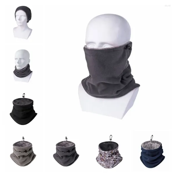 Bandanas máscara facial inverno quente esqui esporte cachecol à prova de frio polar velo pescoço tubo aquecedor de orelha ajustável