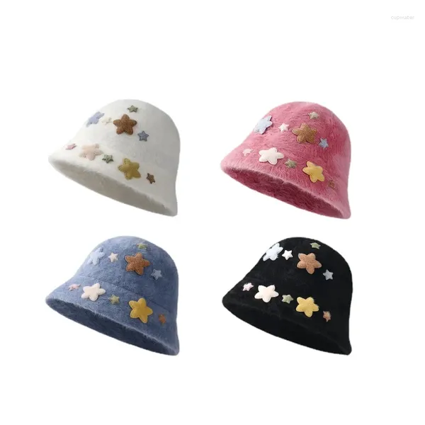 Berretti XINGX Cappello da pescatore in peluche Circonferenza della testa grande invernale per bambini Copertura per il viso semplice Mostra un piccolo secchio di pelliccia