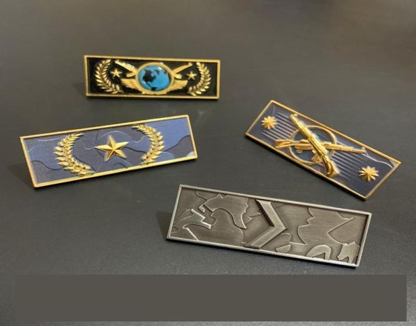 CSGO Rank Emblema Broche de Metal A Elite Global Lendária Águia Mestre Guardião Ouro Nova CS GO Coleção Pin Gift5143242