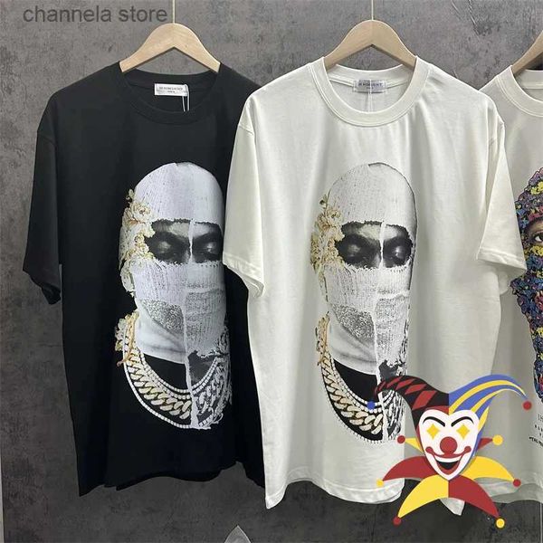 Männer T-Shirts IH NOM UH NIT PARIS Strickmaske Mann Farbe Graffiti Print T-shirt Männer Frauen Hohe Qualität Oversize Casual T-Shirts T240218