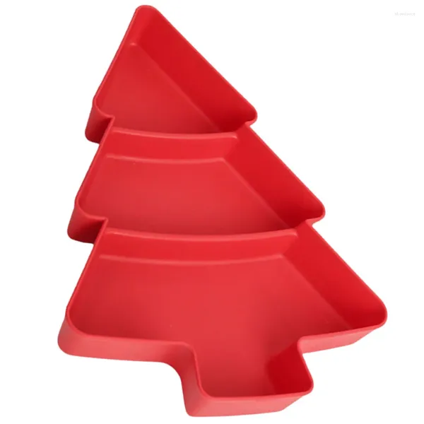 Set di stoviglie Albero di Natale Piatto di frutta Vassoio da dessert Snack Display Formaggio Caramelle Noci Multi-griglia Conservazione a secco Pp Alberi a forma di Natale