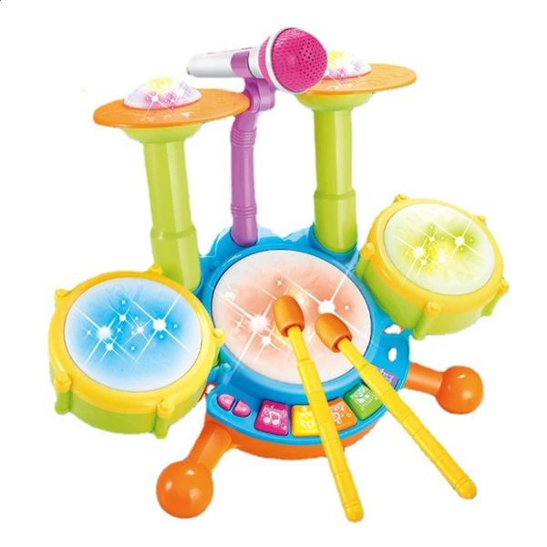 Kinder-Schlagzeug-Set, Musikinstrument, Spielzeug für Kleinkinder, 13 pädagogische Arbeitsmikrofon-Babys 240131